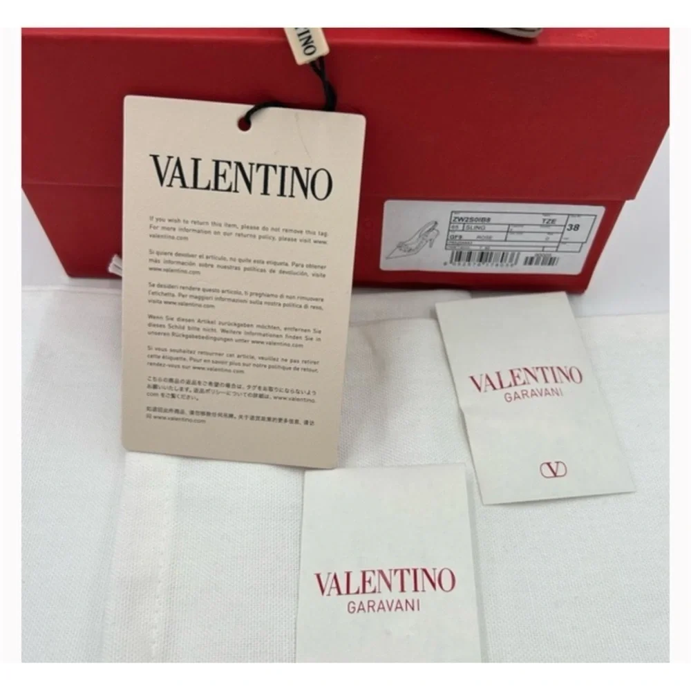 Valentino Garavani rock stud 60 patent leather sling back pumps size 38